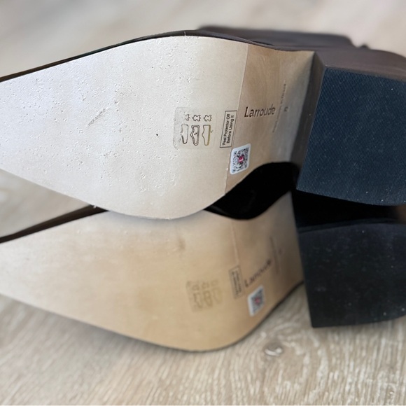 Larroude Elegant Black Leather Heeled Boots. Size 8 - Picture 15 of 15